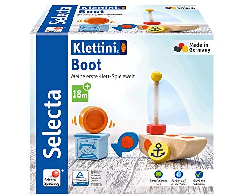Selecta 62078 Klettini, Boot, Klett-Stapelspielzeug, 6 Teile, bunt von Selecta