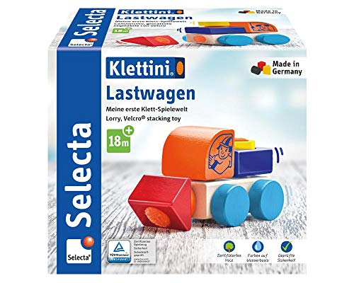 Selecta 62080 Klettini, Lastwagen, Klett-Stapelspielzeug, 6 Teile von Selecta