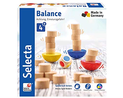 Selecta 63001 Balance, Würfel- und Stapelspiel mehrfarbig von Selecta