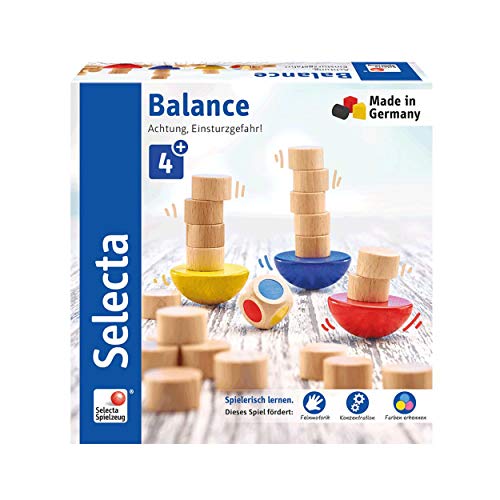 Selecta 63001 Balance, Würfel- und Stapelspiel mehrfarbig von Selecta