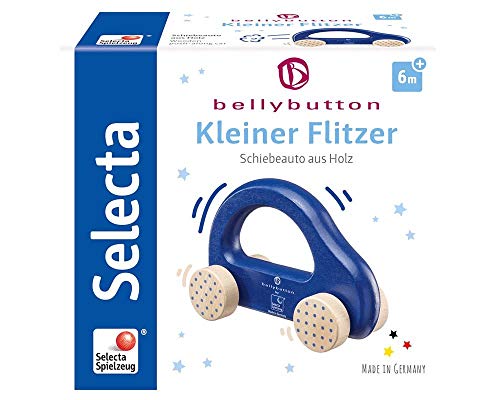 Selecta 64008 Kleiner Flitzer, Greifling - bellybutton, 3 Monate to 1 Jahr , blau, 10 cm von Selecta