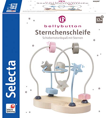 Selecta 64019 Sternchenschleife, Bellybutton, Motorikspielzeug aus Holz, 18 cm, bunt von Selecta