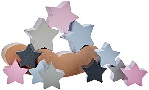Selecta 64020 Stars Sternenhimmel, Bellybutton, Stapelspielzeug aus Holz, 12 Teile, bunt von Selecta