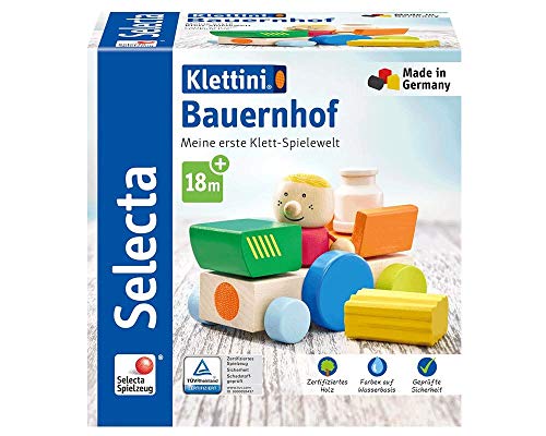 Selecta 62076 Klettini, Bauernhof, Klett-Stapelspielzeug, 7 Teile, bunt von Selecta