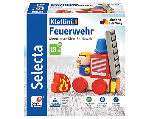 Selecta 62077 Klettini, Feuerwehr, Klett-Stapelspielzeug, 7 Teile, bunt von Selecta