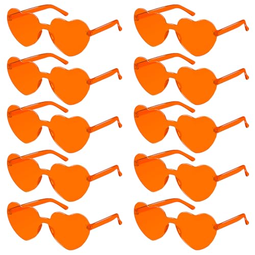 SelfTek 10 Stück Herz Brille Orange, Magische Farben Party Brille Herz, Hippie Brille Aper-ol Kostüm, Lustige Partybrillen für Fasching Foto Requisiten Geburtstagsfeier für Kinder und Erwachsene SelfTek 10 Stück Herz Brille Orange, Magische Farben Party Brille Herz, Hippie Brille Aper-ol Kostüm, Lustige Partybrillen für Fasching Foto Requisiten Geburtstagsfeier für Kinder und Erwachsene von SelfTek