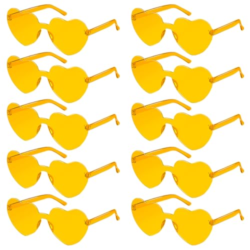 SelfTek 10 Stück Orange Herz Sonnenbrille, Magische Farben Party Brille Herz, Hippie Brille, Lustige Partybrillen für Fasching Foto Requisiten Geburtstagsfeier für Kinder und Erwachsene SelfTek 10 Stück Orange Herz Sonnenbrille, Magische Farben Party Brille Herz, Hippie Brille, Lustige Partybrillen für Fasching Foto Requisiten Geburtstagsfeier für Kinder und Erwachsene von SelfTek