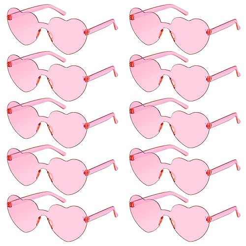 SelfTek 10 Stück Rosa Herz Sonnenbrille, Magische Farben Party Brille Herz, Hippie Brille, Lustige Partybrillen für Fasching Foto Requisiten Geburtstagsfeier für Kinder und Erwachsene SelfTek 10 Stück Rosa Herz Sonnenbrille, Magische Farben Party Brille Herz, Hippie Brille, Lustige Partybrillen für Fasching Foto Requisiten Geburtstagsfeier für Kinder und Erwachsene von SelfTek