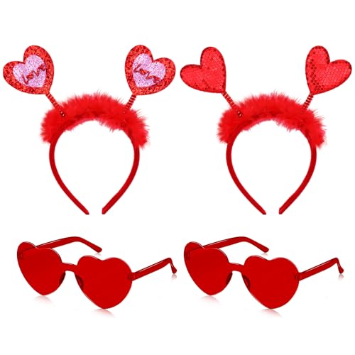 SelfTek 2 Stück Herz Brille, 2 Stück Herz Haarreif, Valentinstag Herz Brille Hair hoop Hair Accessoires für Valentinstag Hochzeit JGA Fasching Foto Requisiten für Kinder Erwachsene SelfTek 2 Stück Herz Brille, 2 Stück Herz Haarreif, Valentinstag Herz Brille Hair hoop Hair Accessoires für Valentinstag Hochzeit JGA Fasching Foto Requisiten für Kinder Erwachsene von SelfTek