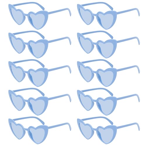 SelfTek Herz Brille, 10 Stück Blau Herz Sonnenbrille Partybrille Herzform Brille, Vintage JGA Brillen Hippie Herzförmige Brille, Herzchen Brille Sonnenbrille Herzform für Party Hochzeit Karneval SelfTek Herz Brille, 10 Stück Blau Herz Sonnenbrille Partybrille Herzform Brille, Vintage JGA Brillen Hippie Herzförmige Brille, Herzchen Brille Sonnenbrille Herzform für Party Hochzeit Karneval von SelfTek