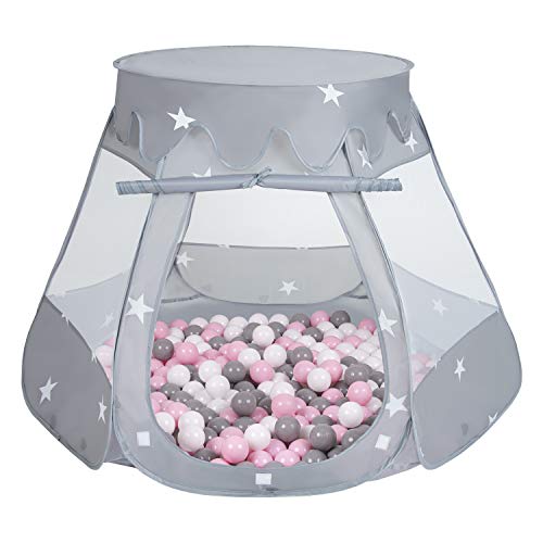 Selonis Baby Spielzelt Mit Plastikbällen Zelt 105X90cm/100 Stück Bälle Plastikkugel Kinder, Grau:Weiß/Grau/Puderrosa Selonis Baby Spielzelt Mit Plastikbällen Zelt 105X90cm/100 Stück Bälle Plastikkugel Kinder, Grau:Weiß/Grau/Puderrosa von SELONIS