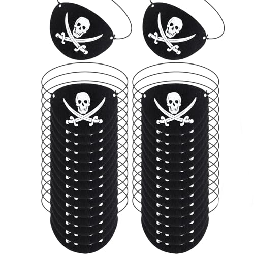 Semazz Piraten Augenklappen,24 pcs Augen Flecken Pirate Eyepatch Verstellbare Filz Halloween Augenmaske Augenklappen für Erwachsene Kinder Cosplay Maskerade Semazz Piraten Augenklappen,24 pcs Augen Flecken Pirate Eyepatch Verstellbare Filz Halloween Augenmaske Augenklappen für Erwachsene Kinder Cosplay Maskerade von Semazz