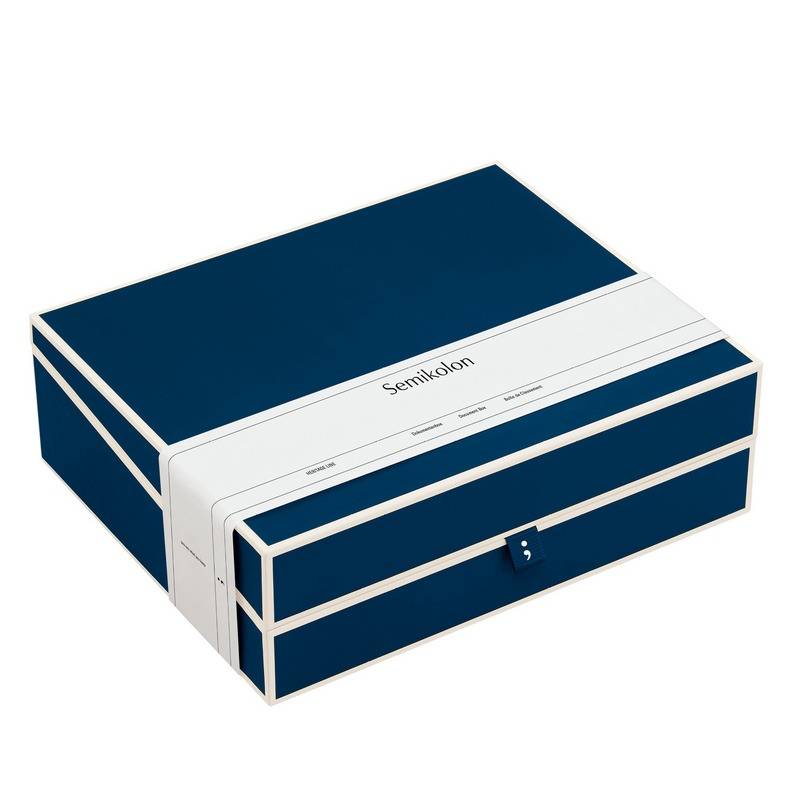 Semikolon Dokumentenbox Heritage Line A4 Marine von Semikolon