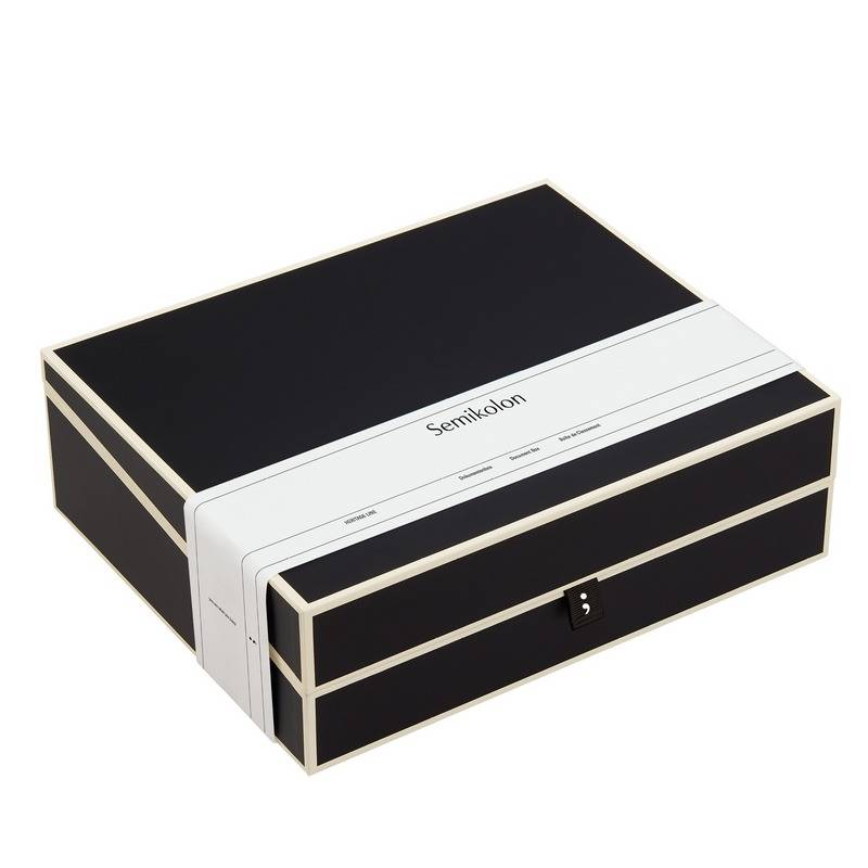 Semikolon Dokumentenbox Heritage Line A4 Schwarz von Semikolon