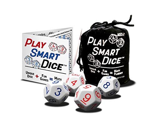 Semper Smart Games PlaySmart Dice: Einzigartig nummeriertes Würfelsystem mit 5 lustigen Mathematikspielen, die Kindern helfen, Addition und Multiplikationsfähigkeiten zu meistern von Semper Smart Games