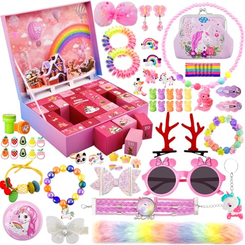 SenZjx Adventskalender für Mädchen, Weihnachts Countdown Kalender 2025 für Kinder, 24Tage Schmuck Xmas Count Down Geschenke, Einhorn-Armband, Ring, Halskette, Münzbörse (pink B) SenZjx Adventskalender für Mädchen, Weihnachts Countdown Kalender 2025 für Kinder, 24Tage Schmuck Xmas Count Down Geschenke, Einhorn-Armband, Ring, Halskette, Münzbörse (pink B) von SenZjx