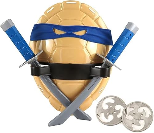 Schildkröte Shell für Kinder Cosplay Halloween Cartoon Ninja Kostüm Party, Super Hero Cosplay Kostüm (Blue) von Senbeeda