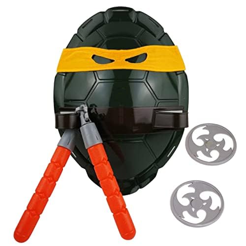 Schildkröte Shell für Kinder Cosplay Halloween Cartoon Ninja Kostüm Party, Super Hero Cosplay Kostüm (Orange) von Senbeeda
