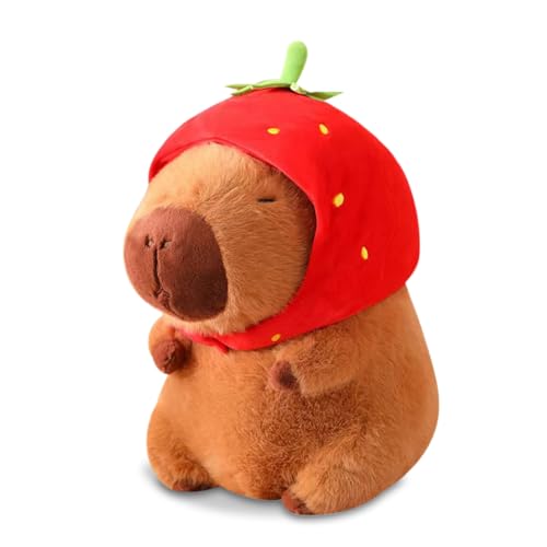 22cm Capybara Delphin Plüsch-Kissen Spielzeug, weiches Kuscheltier für Kinder Kinder Jungen Mädchen Home ohnezahn Kuscheltier Deko Geschenk (Erdbeere) von Senchinner