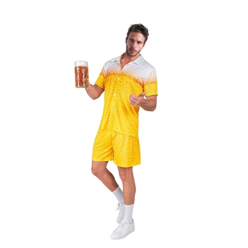 Oktoberfest Herren Outfit - Oktoberfest Kostüme Herren-Hemd und Shorts, deutsches bayerisches Oktoberfest-Kostüm-Set, maschinenwaschbar, geeignet für Kostümpartys, Oktoberfest, Halloween, Karneval-L Oktoberfest Herren Outfit - Oktoberfest Kostüme Herren-Hemd und Shorts, deutsches bayerisches Oktoberfest-Kostüm-Set, maschinenwaschbar, geeignet für Kostümpartys, Oktoberfest, Halloween, Karneval-L von Senchinner