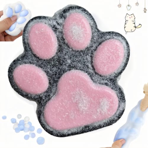 Taba Big Cat Paw,1 Stück 15cm Squeeze Toy,Pfoten Squishy Squishy Pfote groß,Silikon Squeeze Spielzeug für Stress Relief Anti Stress Spielzeug Fidget Toys für Kinder Erwachsener Katzenliebhaber Schwarz von Senchinner
