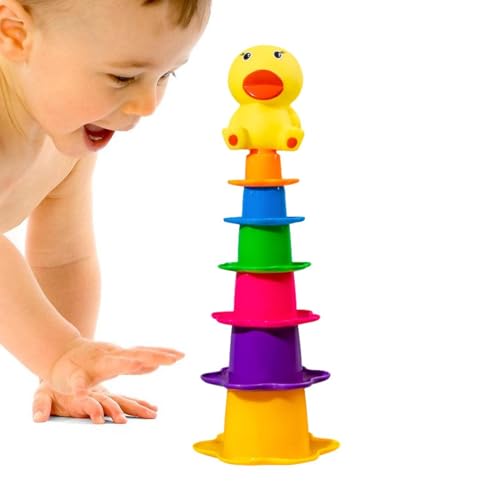 Senermter Baby Stacking Cups Bad Spielzeug, Stapelbabys Babyspielzeug,Regenbogennistbecher - Tragen Sie resistente Babyspiel-Stapelspielzeug für Kinder im Alter von 0 bis 2 Jahren Senermter Baby Stacking Cups Bad Spielzeug, Stapelbabys Babyspielzeug,Regenbogennistbecher - Tragen Sie resistente Babyspiel-Stapelspielzeug für Kinder im Alter von 0 bis 2 Jahren von Senermter