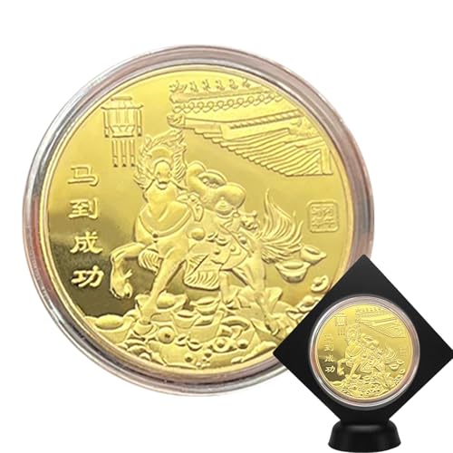 Senermter Chinesisches Neujahr Goldene Glücksmünze | Glück Deko Münze | Sammelmünze Geschenkidee für Sammler Männer Frauen Familie Freunde Senermter Chinesisches Neujahr Goldene Glücksmünze | Glück Deko Münze | Sammelmünze Geschenkidee für Sammler Männer Frauen Familie Freunde von Senermter