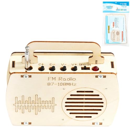Senermter FM Holzfunkkit, Kinder elektronische Kits | Experimentelle Wissenschaft für Kinder,Farbenfrohe Erkundungswerkzeuge, Schüler versammeln Sich für Anfänger, Teenager von Senermter
