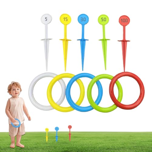 Senermter Ringwurf Spiel | Farbiges Interaktives Wurfspiel,Gartenspielzeug Für Familien Kinder Jugendliche Mädchen Drinnen Draußen Garten Strandhaus von Senermter