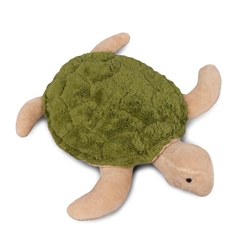 Senger Naturwelt Kleine Kuscheltier-Schildkröte, Tannengrün I Kuscheliger Begleiter, geeignet ab 3 Monaten I GOTS-zertifiziertes Plüschtier mit herausnehmbarem Wärmekissen zum Erhitzen oder Kühlen von Senger Naturwelt