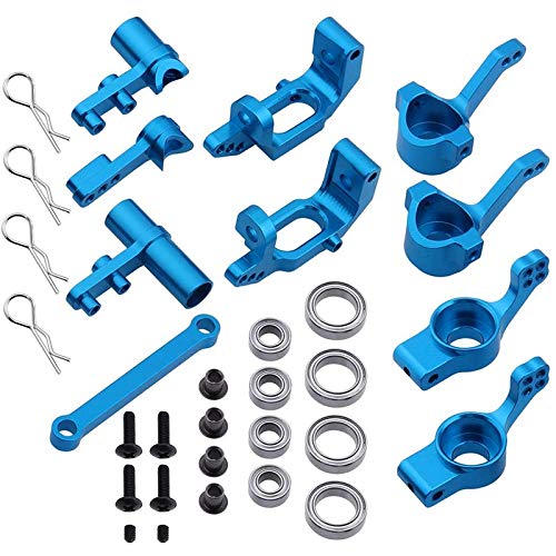 Senmubery Aluminium Legierung Achsschenkel Naben Tr？Ger Servo Saver Upgrade Teile für RC HSP 1/10 Redcat EPX Blau von Senmubery