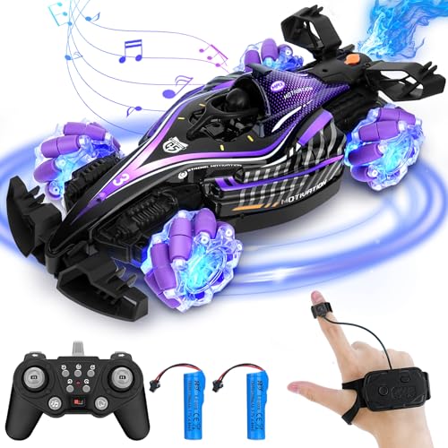 Senprity 4WD Ferngesteuertes Auto Gestensteuerung, RC Stunt Car 2,4 GHz 360° Drehung RC Stunt Car mit Lichtern, Musik, Spray, Geschenk Spielzeug für Kinder von 6 8 10 12 Jahren, Violett Senprity 4WD Ferngesteuertes Auto Gestensteuerung, RC Stunt Car 2,4 GHz 360° Drehung RC Stunt Car mit Lichtern, Musik, Spray, Geschenk Spielzeug für Kinder von 6 8 10 12 Jahren, Violett von Senprity