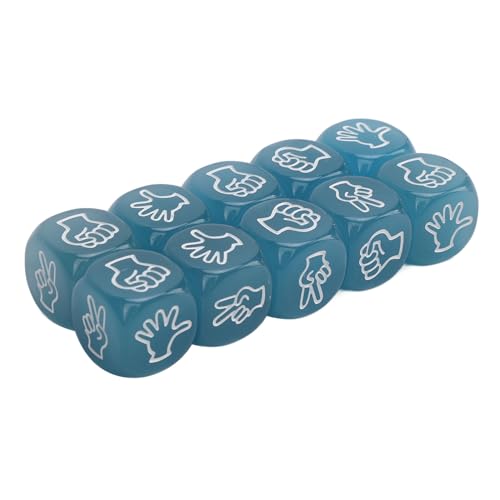 10pcs Finger Raten Sie Würfel Leuchtend 6 -seitig leichte Rock Scissors Paper Dice Set für das Brettspiel (Blue) von Senrusa