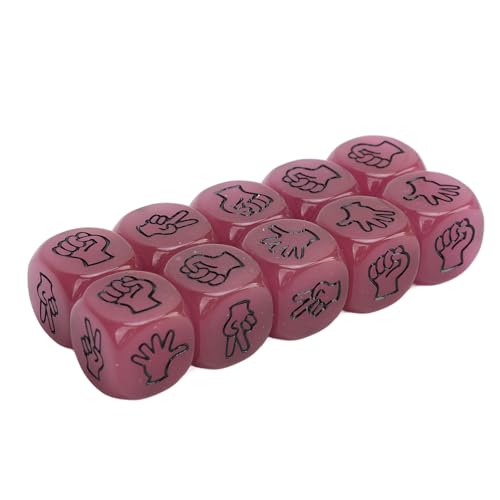 10pcs Finger Raten Sie Würfel Leuchtend 6 -seitig leichte Rock Scissors Paper Dice Set für das Brettspiel (Purple) von Senrusa
