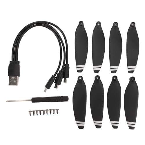 8PCS Drone Propellers Plastic 2.8 Inch Lightweight Quiet RC Drone Propeller Blades Props with Screws 3 in 1 Charging Cable for E88 E58 8PCS Drone Propellers Plastic 2.8 Inch Lightweight Quiet RC Drone Propeller Blades Props with Screws 3 in 1 Charging Cable for E88 E58 von Senrusa