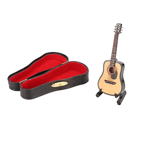 Miniatur -Holzgitarrenmodell Exquisite realistische Mini Musical Ornamente mit Aufbewahrungsbox Dollhouse Decor 3,9in Miniatur -Holzgitarrenmodell Exquisite realistische Mini Musical Ornamente mit Aufbewahrungsbox Dollhouse Decor 3,9in von Senrusa