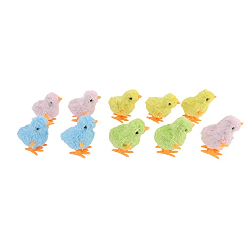 Senrusa 10pcs Clockwork Chick Toy Cute Fun Colorful Stuffed Chick Hopping Wind Up Toy for Cats Kittens Toddlers Senrusa 10pcs Clockwork Chick Toy Cute Fun Colorful Stuffed Chick Hopping Wind Up Toy for Cats Kittens Toddlers von Senrusa