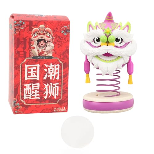 Senrusa Auto Bobblehead Ornament Lion Form Innovative Figuren präsentieren Autoschüttelscheibe für Bürohaus (Purple+White) von Senrusa