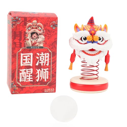 Senrusa Auto Bobblehead Ornament Lion Form Innovative Figuren präsentieren Autoschüttelscheibe für Bürohaus (Red+White) von Senrusa