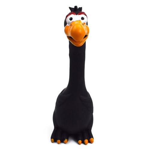 Senrusa Hund schreien Hühnchenspielzeug Interactive Bite Squeeze Sound Chicken Toy für kleine mittelgroßen großen Hunden (Black) von Senrusa