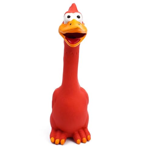 Senrusa Hund schreien Hühnchenspielzeug Interactive Bite Squeeze Sound Chicken Toy für kleine mittelgroßen großen Hunden (Red) von Senrusa