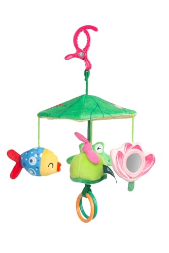 Sensillo - Kinderwagen Spielzeug Babys, Karussell Kinderwagenkette, Anhänger Kinderbuggy - Plüschtier Kinderbett, Babyschale, Spielzeug für Babys & Kleinkinder ab Geburt - Frosch von Sensillo