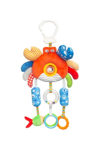 Sensillo - Kinderwagen Spielzeug Babys, Kinderwagenkette, Spielbogen Anhänger - Plüschtier Kinderbett, Babyschale, Spielzeug für Babys & Kleinkinder ab Geburt - Krabbe Sensillo - Kinderwagen Spielzeug Babys, Kinderwagenkette, Spielbogen Anhänger - Plüschtier Kinderbett, Babyschale, Spielzeug für Babys & Kleinkinder ab Geburt - Krabbe von Sensillo