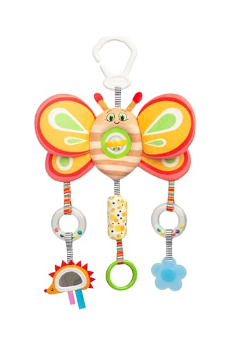Sensillo - Kinderwagen Spielzeug Babys, Kinderwagenkette, Spielbogen Anhänger - Plüschtier Kinderbett, Babyschale, Spielzeug für Babys & Kleinkinder ab Geburt - Schmetterling von Sensillo