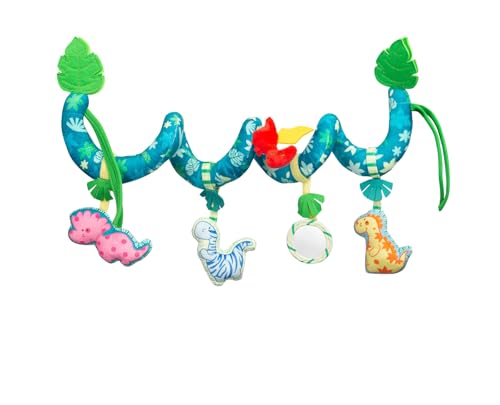 Sensillo - Kinderwagen Spielzeug Babys, Kinderwagenkette, Spirale Spielzeug Hängespielzeug Babyschale Kinderbett, Spielzeug für Babys & Kleinkinder ab Geburt - Dino von Sensillo