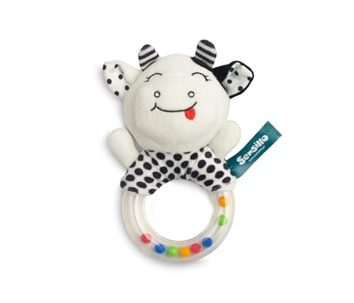 Sensillo - Rassel Baby, Kuscheltier Babyspielzeug mit Rassel - Motorikspielzeug für das spielerische Lernen - Plüschtier, Spielzeug für Babys & Kleinkinder ab Geburt - Kuh Sensillo - Rassel Baby, Kuscheltier Babyspielzeug mit Rassel - Motorikspielzeug für das spielerische Lernen - Plüschtier, Spielzeug für Babys & Kleinkinder ab Geburt - Kuh von Sensillo