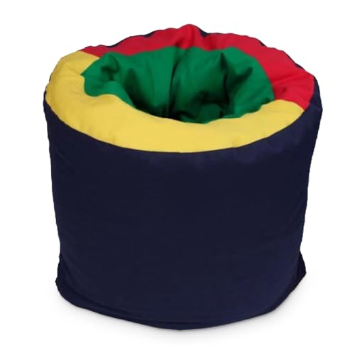 Sensory Owl Sensorischer Tunnel Pouf Mit Füllung 2in1 Für Kinder 90 x 70 cm Sitzkissen Sinnestunnel Spieltunnel Polystyrol Kugeln Baumwollbezug Stressabbau Autismus ADHD Hilfsmittel von Sensory Owl