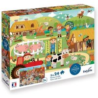 Bauernhof & Stadt 2x24 Teile Puzzle Bauernhof & Stadt 2x24 Teile Puzzle von Sentosphère