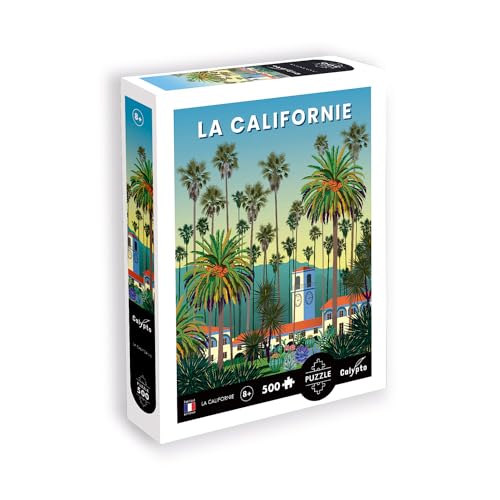 Calypto 3907311 Kalifornien, 500 Teile Puzzle mit Soft-Touch, farbenfrohes Puzzlemotiv mit samtiger Oberfläche inkl. Puzzleposter, für Erwachsene und Kinder ab 8 Jahren, Grafikpuzzle, Amerika, USA von Calypto
