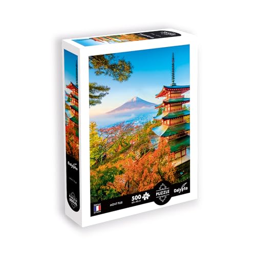 Calypto 3907305 Mount Fuji, 500 Teile XL-Puzzle mit Soft-Touch, große Puzzleteile mit samtiger Oberfläche, für Erwachsene und Kinder ab 8 Jahren, Japan, Herbst, Pagode von Sentosphere